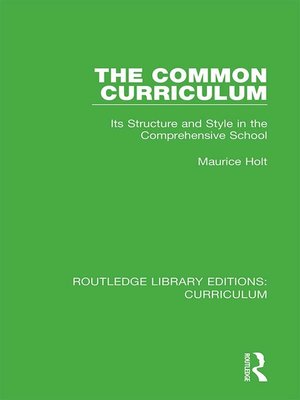 cover image of The Common Curriculum